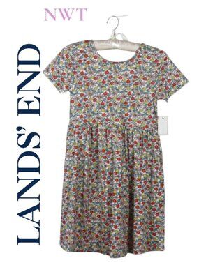 NWT Land's End Short Sleeve Floral Dress Size 10